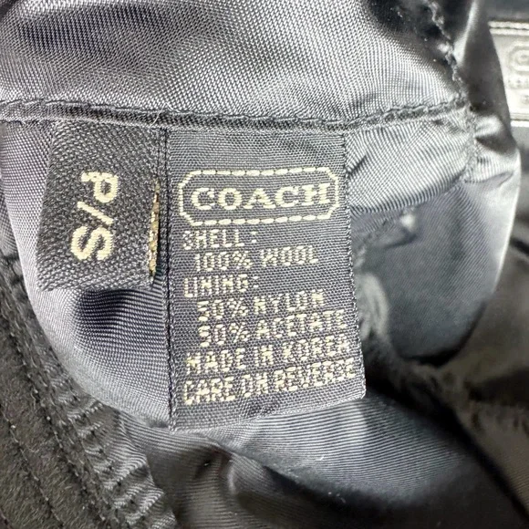 Coach Black Wool Bucket Hat